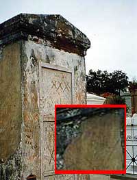 ghostly face at tomb of Marie Laveau. Laveaus' Ghost Picture from Kyle Stanley